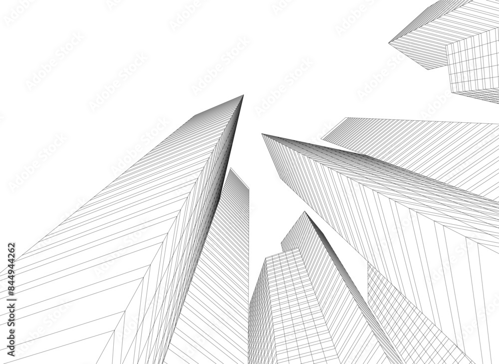 Abstract city vector 3d illustration Abstract city vector 3d illustration