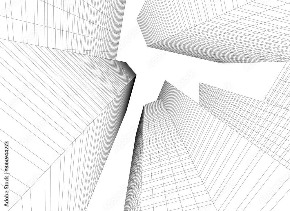 Abstract city vector 3d illustration Abstract city vector 3d illustration
