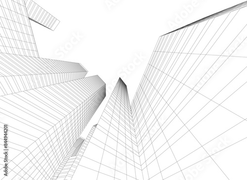 Abstract city vector 3d illustration