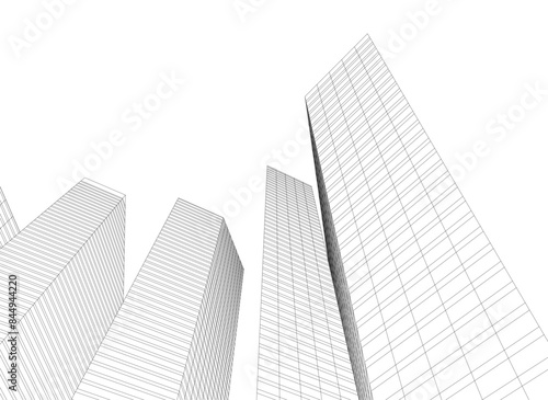 Abstract city vector 3d illustration