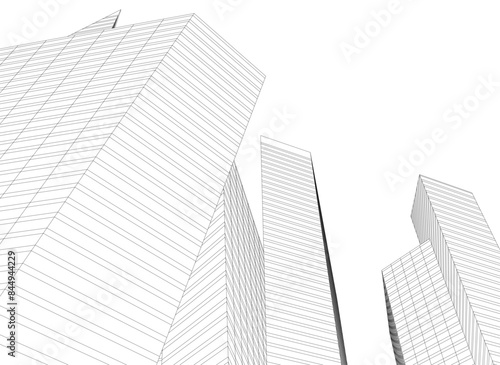 Abstract city vector 3d illustration