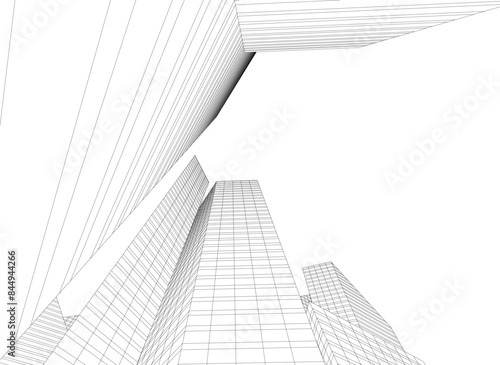 Abstract city vector 3d illustration