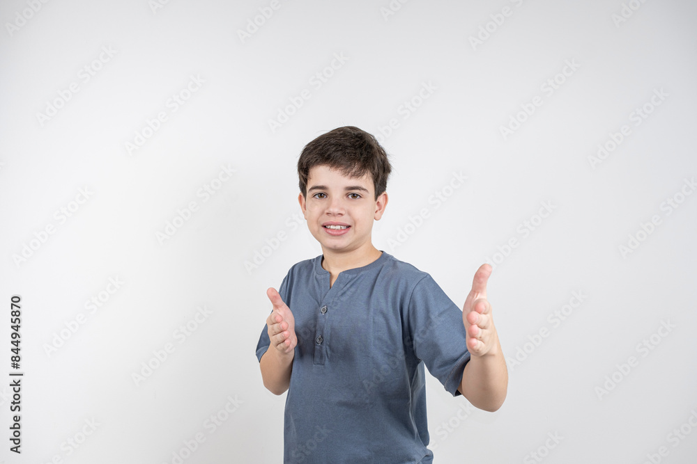 Smiling 10 year old Brazilian child facing the camera_3. Smiling 10 year old Brazilian child facing the camera_3.