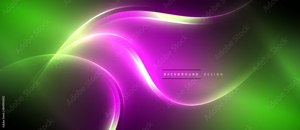 Neon glowing circle rays, light round lines in the dark, planet style neon wave lines. Energetic electric concept design for wallpaper, banner, background Neon glowing circle rays, light round lines in the dark, planet style neon wave lines. Energetic electric concept design for wallpaper, banner, background