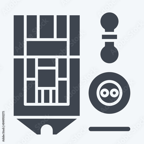 Icon ButtonHole Foot. related to Sewing symbol. glyph style. simple design illustration