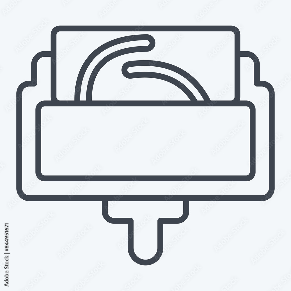 Icon Rolling Pattern On Fabric. related to Sewing symbol. line style. simple design illustration Icon Rolling Pattern On Fabric. related to Sewing symbol. line style. simple design illustration