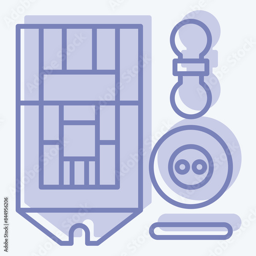 Icon ButtonHole Foot. related to Sewing symbol. two tone style. simple design illustration