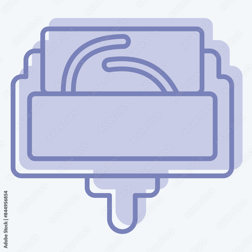 Icon Rolling Pattern On Fabric. related to Sewing symbol. two tone style. simple design illustration Icon Rolling Pattern On Fabric. related to Sewing symbol. two tone style. simple design illustration