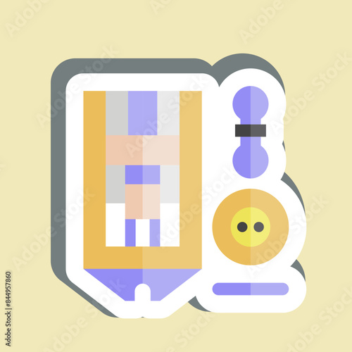 Sticker ButtonHole Foot. related to Sewing symbol. simple design illustration