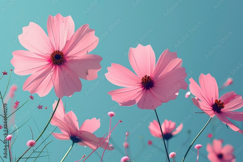 A colorful flower field in full bloom A colorful flower field in full bloom