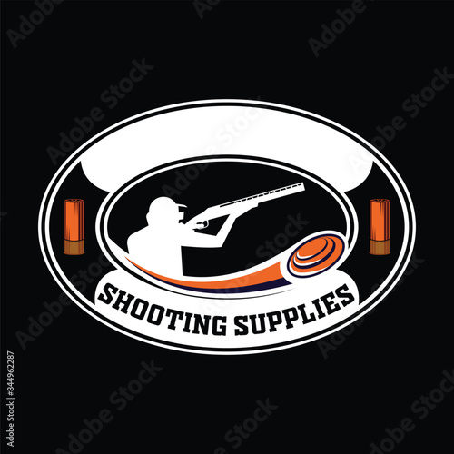shooting clay logo design icon 