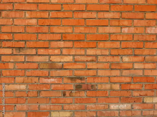 A brick wall with a red color