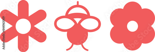 Iconografía primaveral, iconos de flores e icono de abeja 