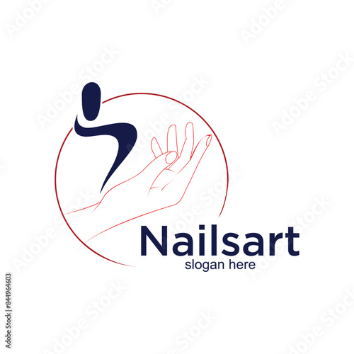 Nailsart logo design simple concept Premium Vector
