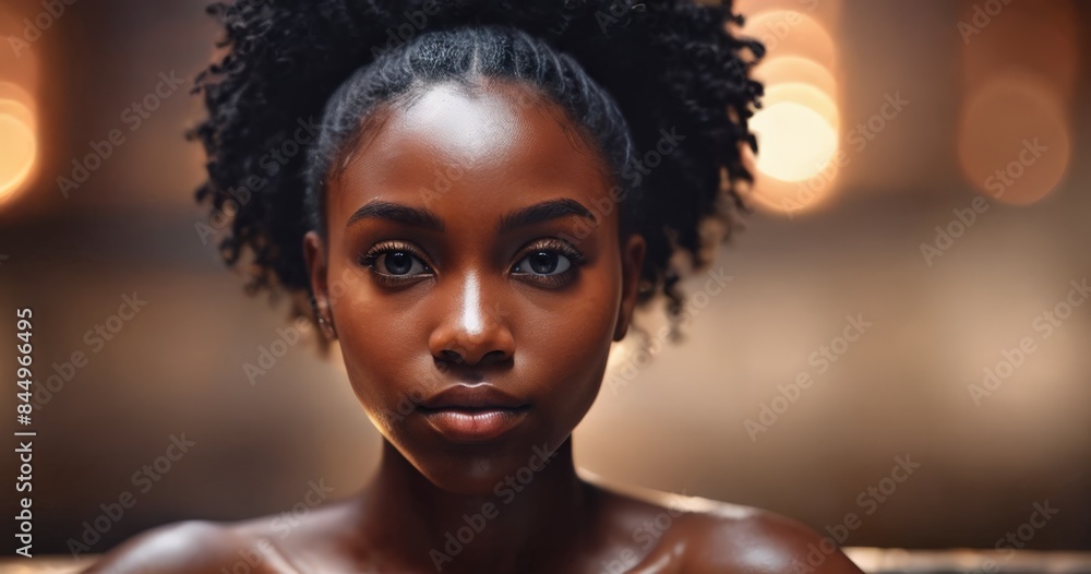 Close-up portrait of a beautiful girl in a spa on a blurred background Close-up portrait of a beautiful girl in a spa on a blurred background