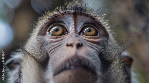 Monkey searching for food up close © AkuAku