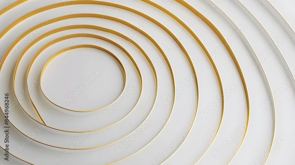 Abstract gold circle lines on white background. Abstract gold circle lines on white background.