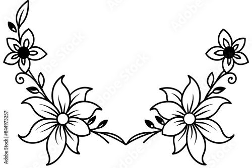 floral corner design ornament vector illustration