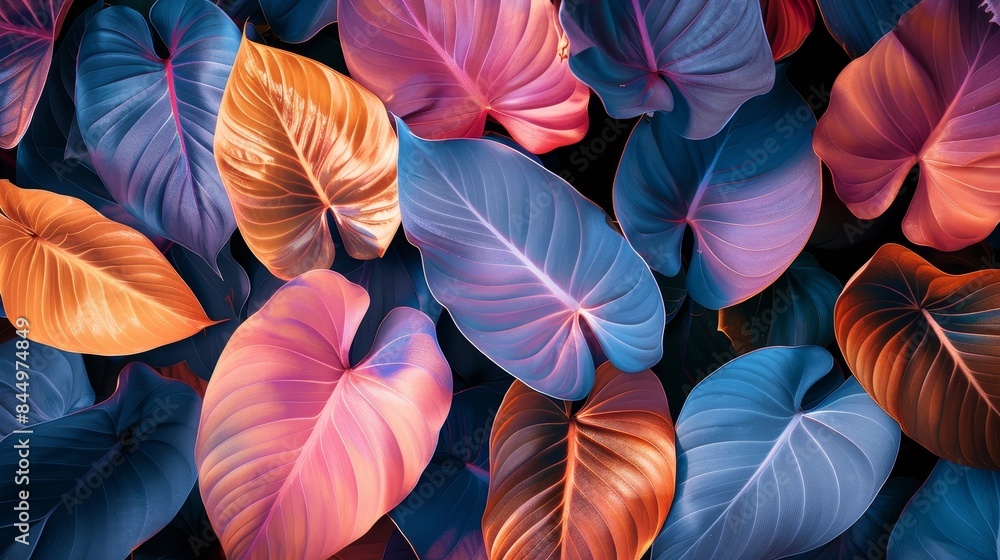 Neon vivid summer jungle leaves banner wallpaper background
Neon vivid summer jungle leaves banner wallpaper background