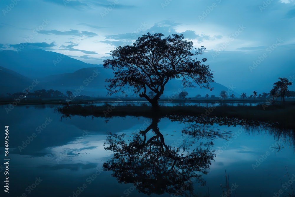 serene evening landscape capturing natures simplistic beauty calming atmosphere scenic photography serene evening landscape capturing natures simplistic beauty calming atmosphere scenic photography
