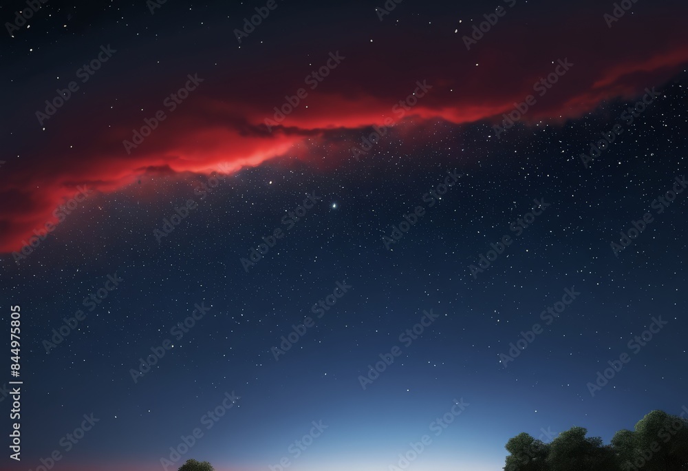 Futuristic starry sky with red light glow Futuristic starry sky with red light glow