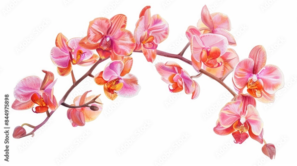 Moth orchid branch isolated on white background Moth orchid branch isolated on white background