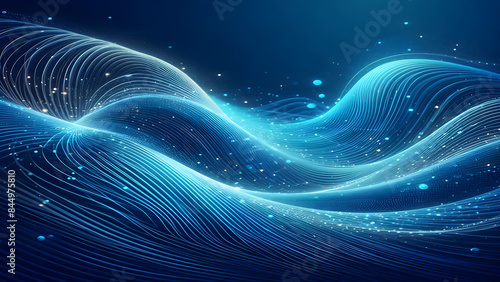 Wallpaper Mural Abstract background a blue wavy lines in a blue background Torontodigital.ca