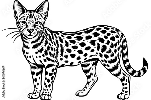 serval animals vector illustration