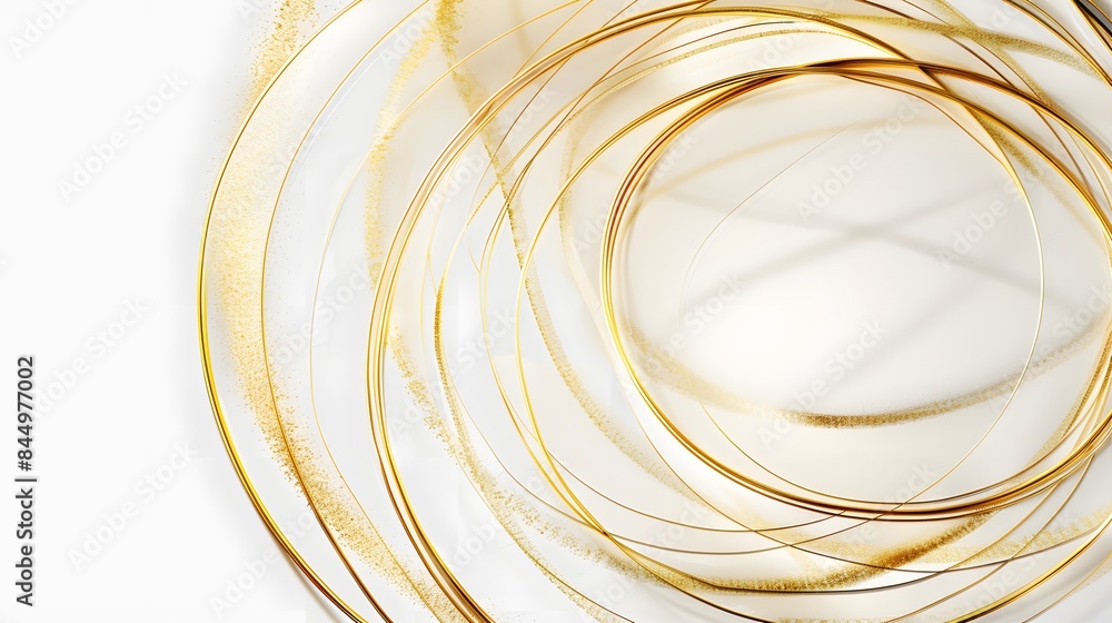 Abstract gold circle lines on white background. Abstract gold circle lines on white background.