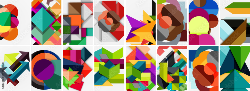 Trendy minimal colorful geometric shapes. Abstract background collection. Vector Illustration For Wallpaper, Banner, Background, Card, Book Illustration, landing page Trendy minimal colorful geometric shapes. Abstract background collection. Vector Illustration For Wallpaper, Banner, Background, Card, Book Illustration, landing page