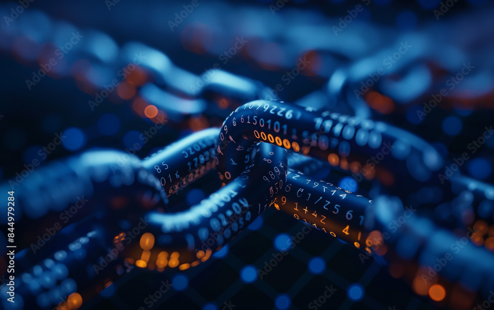 Blockchain technology and digital security concept Blockchain technology and digital security concept