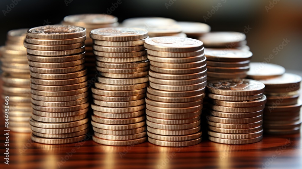 A pile of coins, including pennies, nickels, dimes, and quarters A pile of coins, including pennies, nickels, dimes, and quarters