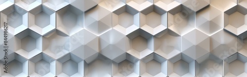 Seamless Geometric Wall Texture with White Rhombus  Diamond  and Hexagon 3D Tiles