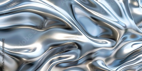 Abstract Silver Drape with Fluid Movement