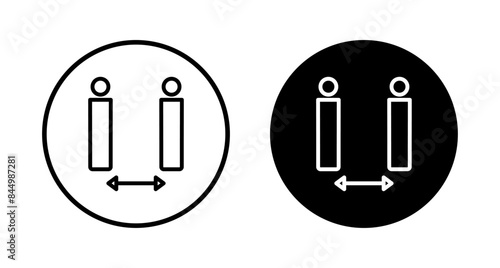 Social distancing icon vector isolated on white background. Keep distance sign. Coronavirus. Social Distancing and Self Quarantine.