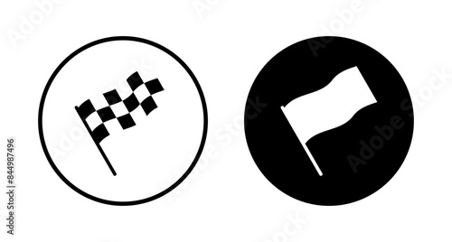 Race flag icon vector isolated on white background. Competition sport flag line vector icon. Racing flag. Start finish flag. Checkered. Start