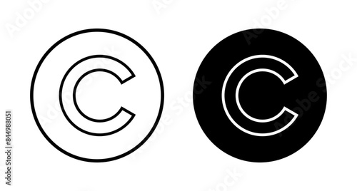 Copyright icon vector isolated on white background. copyright symbols
