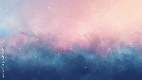 Soft pastel hues melt into each other resembling a watercolor painting as a sprinkling of stars le in the distance in this dreamy Midnight Mirage background. . photo