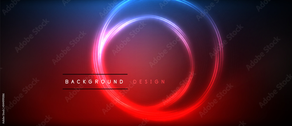 Neon glowing circle rays, light round lines in the dark, planet style neon wave lines. Energetic electric concept design for wallpaper, banner, background Neon glowing circle rays, light round lines in the dark, planet style neon wave lines. Energetic electric concept design for wallpaper, banner, background