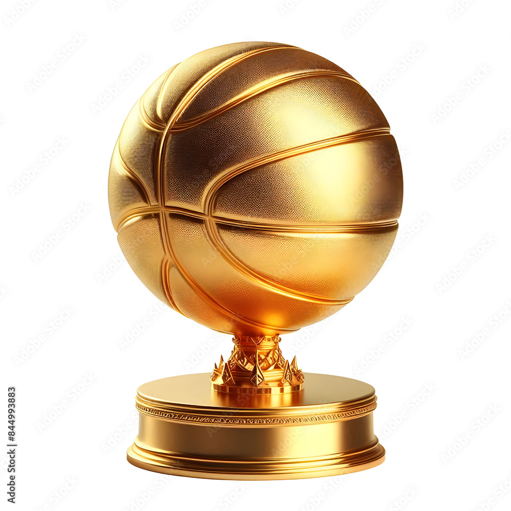 a golden basket ball statue, transparent background a golden basket ball statue, transparent background