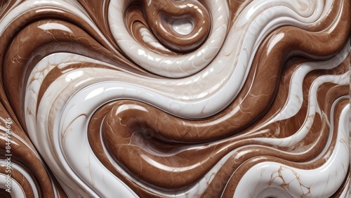 Wallpaper Mural Beige and white liquid stone or marble abstract background, polished granite surface, close-up view. Flat lay, top view. Stone beige backdrop for banner, poster, wallpaper design Torontodigital.ca