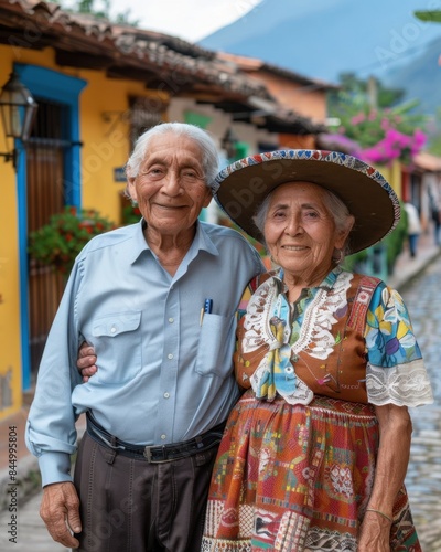 Elderly Couple in Traditional Chiapaneco Attire in San Cristóbal de las Casas Art Collage   © Kristian
