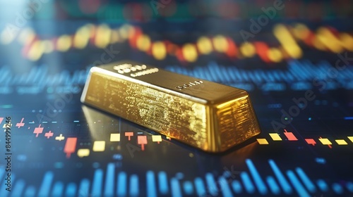 Gold Bullion on a Stock Market Chart