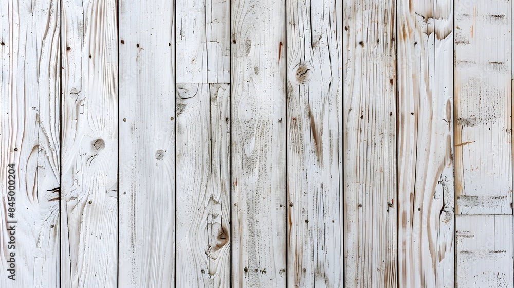 Fototapeta premium white wood texture background, top view wooden plank panel.