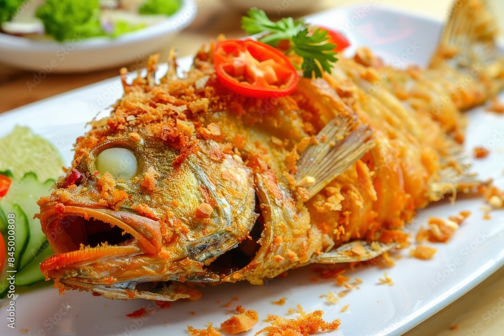 Deep Fried Fish with Thai Style - generative ai Deep Fried Fish with Thai Style - generative ai