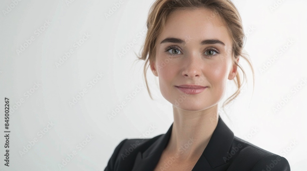 Serious businesswoman in business suit looking at camera with professional expression Serious businesswoman in business suit looking at camera with professional expression