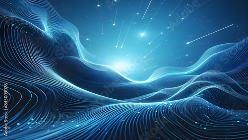 Wallpaper Mural Abstract background a blue wavy lines in a blue background Torontodigital.ca