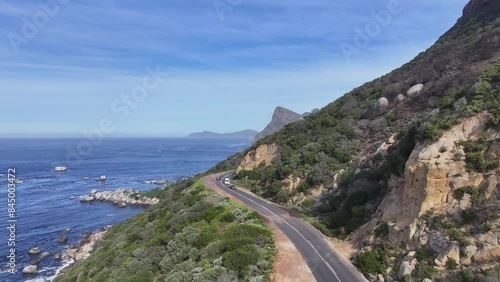 Coastal Road At Cape Town In Western Cape South Africa. Table Mountain National Park. Coastal Road. Cape Town At Western Cape South Africa. Tourism Travel. Stunning Skyline.