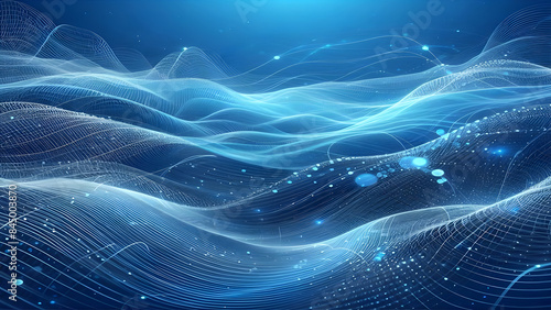 Fototapeta Naklejka Na Ścianę i Meble -  Abstract background a blue wavy lines in a blue background