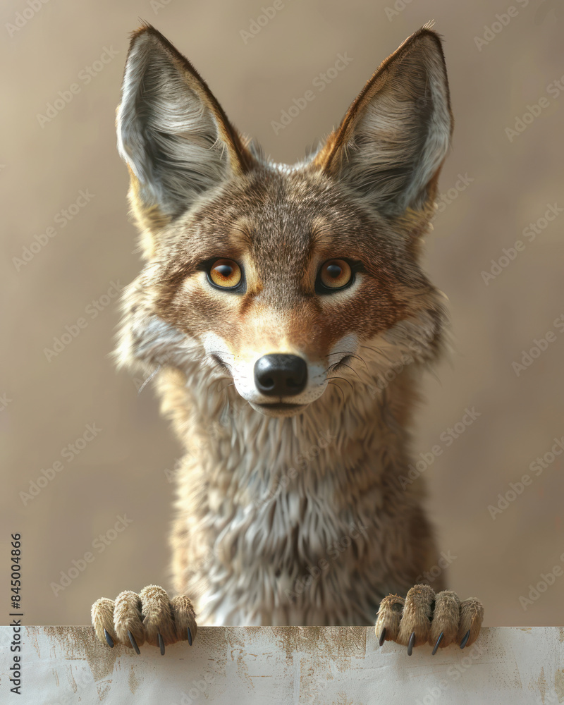 Curious Coyote Posing Close Up Portrait of a Wild Animal with Piercing Eyes and Fluffy Fur, Perfect for Wildlife Photography, Nature Enthusiasts, and Wildlife Conservation Awareness Campaigns Curious Coyote Posing Close Up Portrait of a Wild Animal with Piercing Eyes and Fluffy Fur, Perfect for Wildlife Photography, Nature Enthusiasts, and Wildlife Conservation Awareness Campaigns